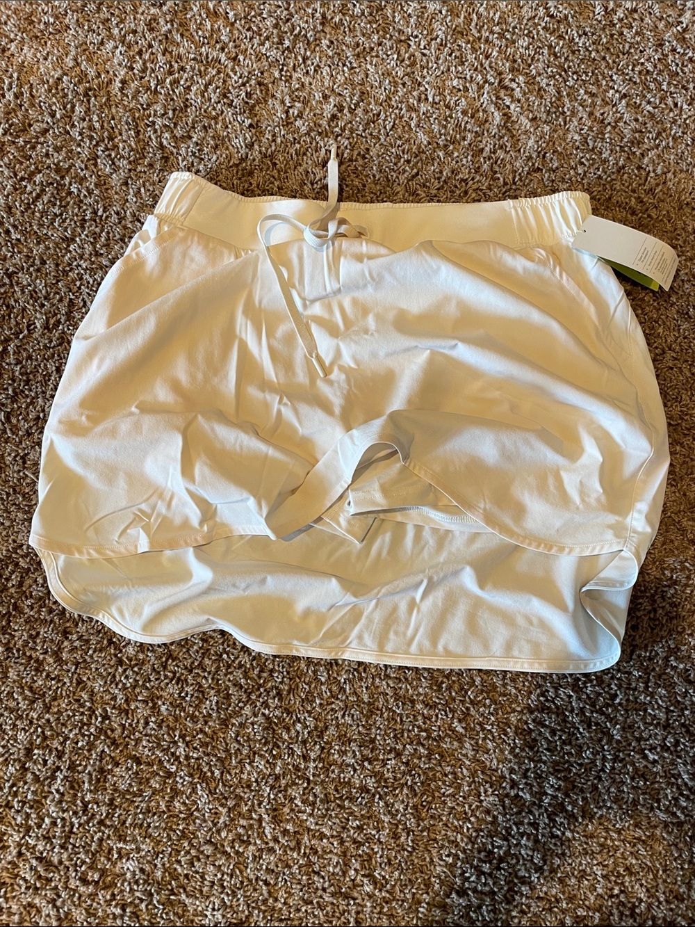 Women's White Athletic Shorts with Drawstring